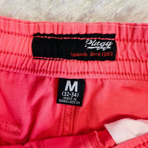 Plugg Pink Pull On Shorts Salmon Pink Sz Medium - Picture 4 of 4